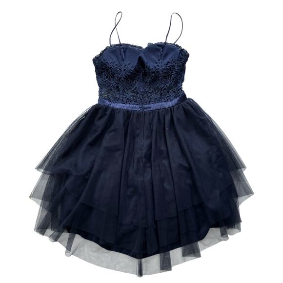 NWT City Studio Lace Tulle Tiered Mini Party Dress Size 9/10 Fairy Whimsygoth - Picture 2 of 8